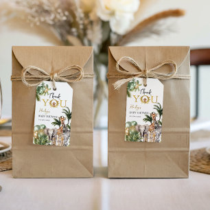 Jungle Safari Favour Tags Thank You Baby Shower