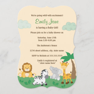 Jungle Safari Gender Neutral Baby Shower Invite