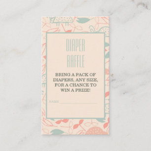 Jungle Safari Giraffe Baby Shower Diaper Raffle Enclosure Card
