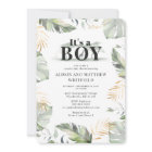 Jungle Safari Giraffe Palms Leaves Baby Shower