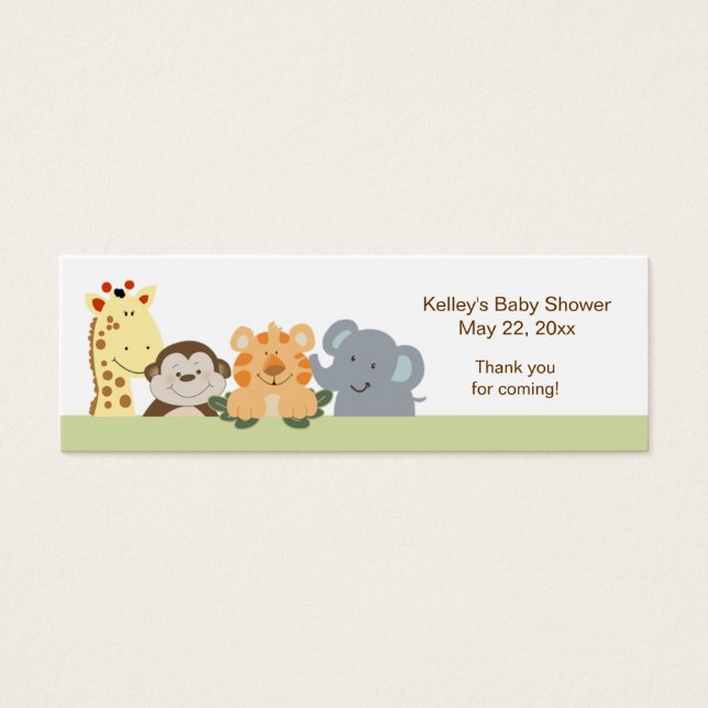 Jungle Safari Green Party Favour Tag (Front)