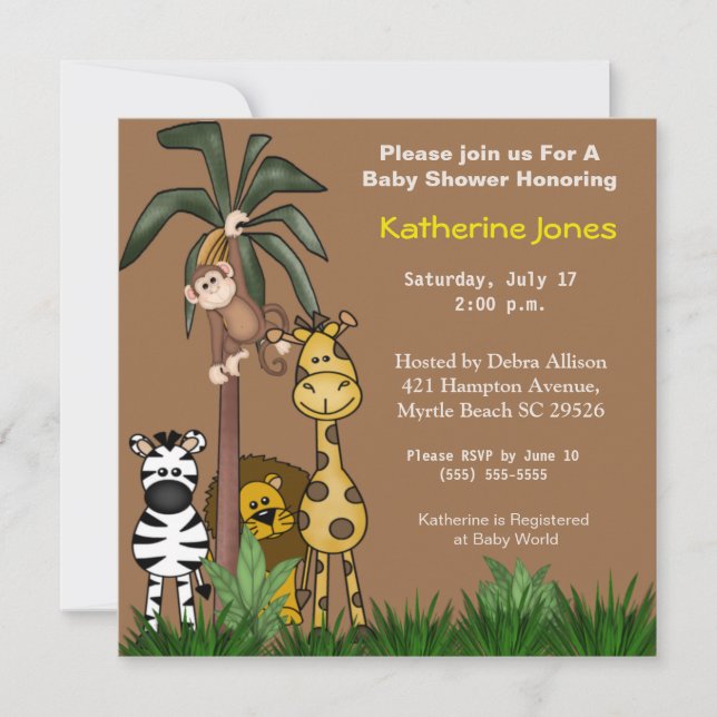 Jungle Safari  Invitations (Front)