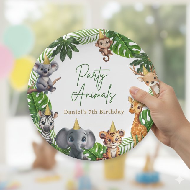 Jungle Safari Kids Birthday Party Paper Plates (Creator Uploaded)