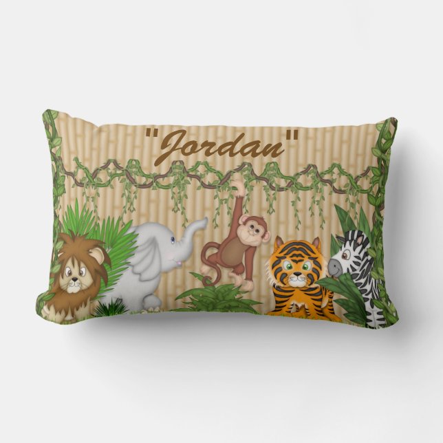 Jungle Safari Kid's Room Decorative Pillow (Front)