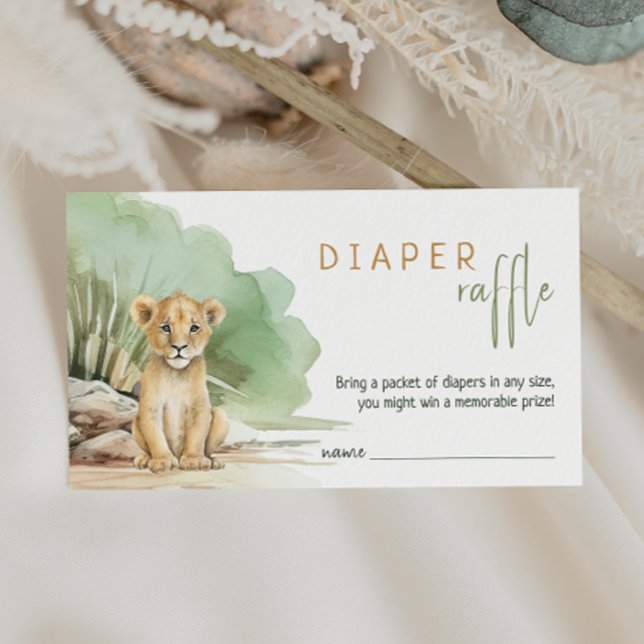 Jungle Safari Lion Baby Shower Diaper Raffle Enclosure Card (Creator Uploaded)