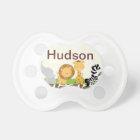 Jungle Safari Pacifier Personalised with Baby Name