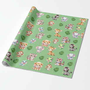Jungle Safari Pattern Gift Wrap Wrapping Paper