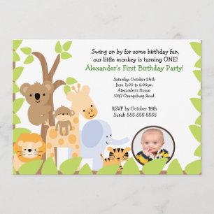 Jungle Safari Photo Birthday Invitation