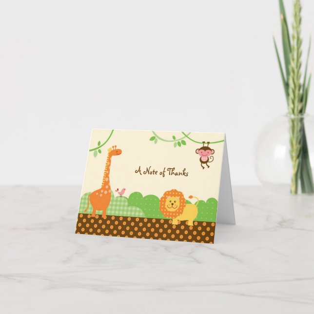 Jungle Safari Thank You / Note Card (Front)