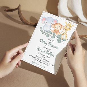 Jungle Safari theme baby shower Invitation