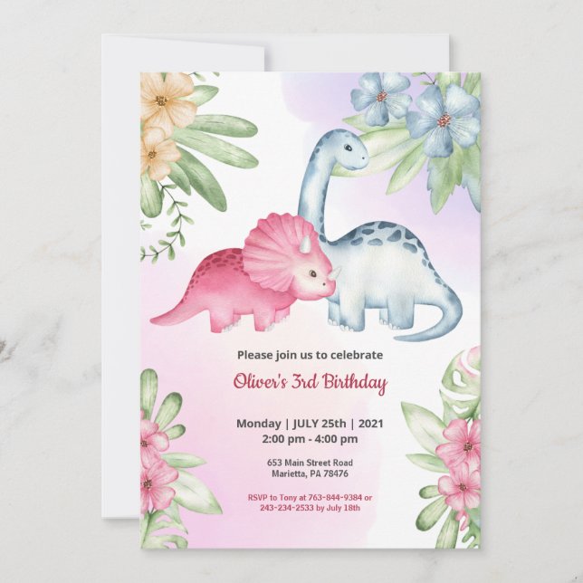 Jungle Safari theme  Birthday  Invitation (Front)