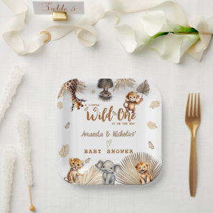 Jungle Safari Vintage Baby Shower  Paper Plate