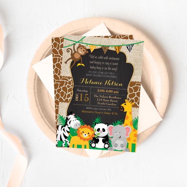 Jungle Safari Wild Baby Shower Invitation (Creator Uploaded)
