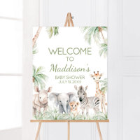 Jungle Safari Wild One Animals Baby Shower Welcome
