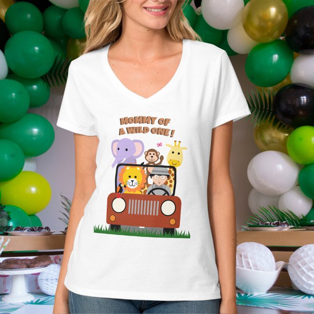 Jungle Safari Wild One Zoo Animal Baby Shower T-Shirt (Creator Uploaded)
