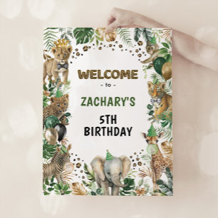Jungle Safari Wild Party Animals Birthday Welcome Poster