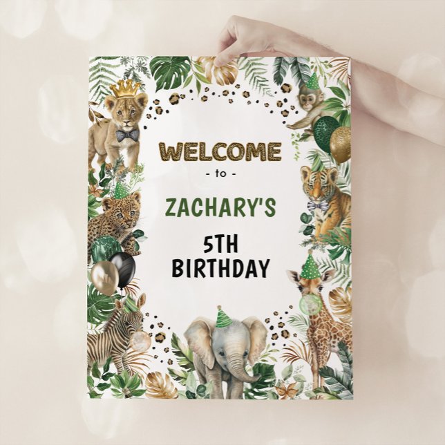 Jungle Safari Wild Party Animals Birthday Welcome Poster (Creator Uploaded)