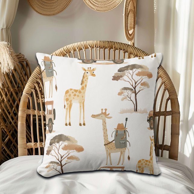 Jungle Safari with Giraffes Nursery Pattern Cushion (Creator Uploaded)