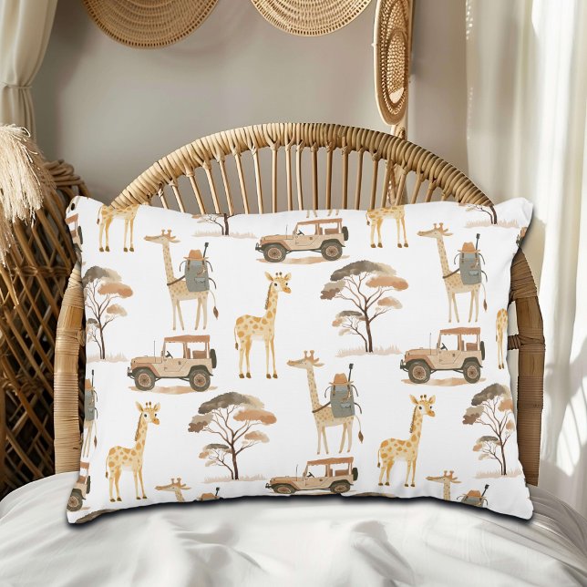 Jungle Safari with Giraffes Nursery Pattern Decorative Cushion (Creator Uploaded)