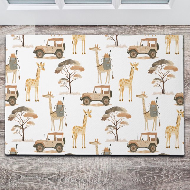 Jungle Safari with Giraffes Nursery Pattern Doormat (Creator Uploaded)
