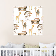 Jungle Safari with Giraffes Nursery Pattern