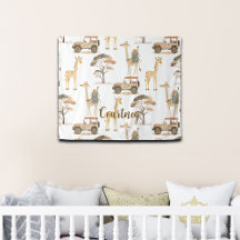 Jungle Safari with Giraffes Nursery Pattern