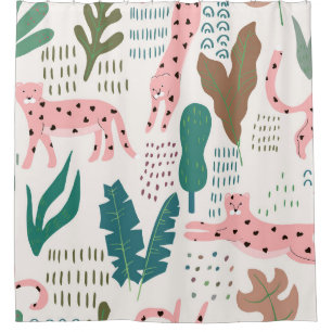 Jungle seamless pattern shower curtain