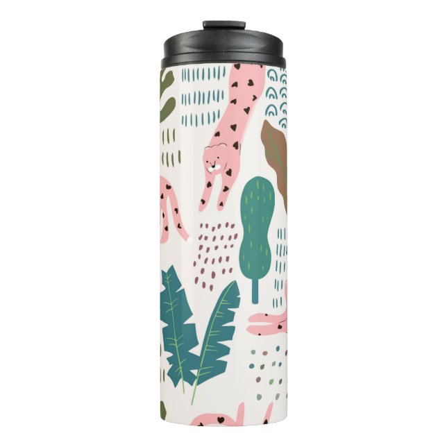 Jungle seamless pattern thermal tumbler (Front)
