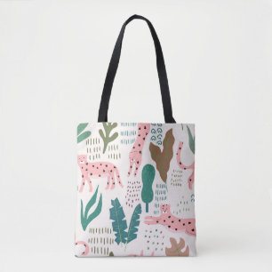 Jungle seamless pattern tote bag