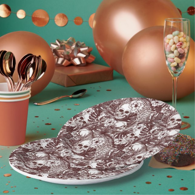 Jungle Skulls Paper Plates (Multi)