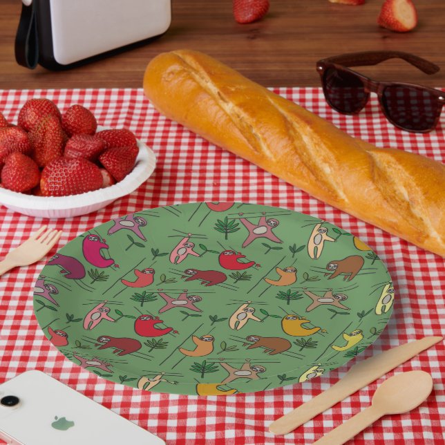 Jungle Sloths Paper Plate (Picnic)