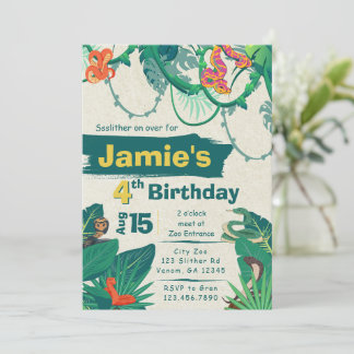 Jungle Snake Birthday Invitation
