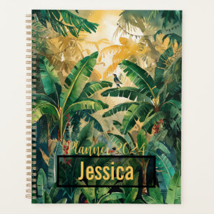 JUNGLE SPIRIT WATERCOLOR GREEN BANANA FOREST PLANNER
