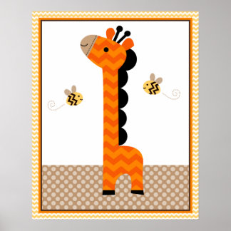 Jungle Stack Giraffe Baby Nursery Art/Poster Poster