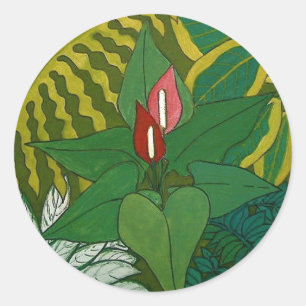 Jungle star classic round sticker