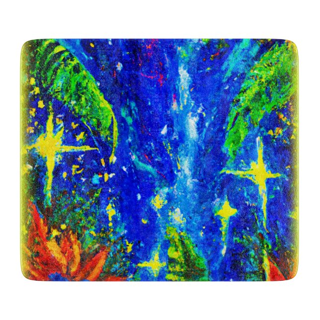 Jungle Stars Painting. Buy Now Cutting Board (Front)