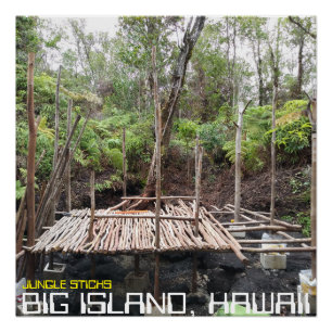 JUNGLE STICKS BIG ISLAND HAWAII POSTER