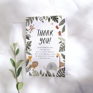 Jungle Storybook Boy Baby Shower Thank You Card