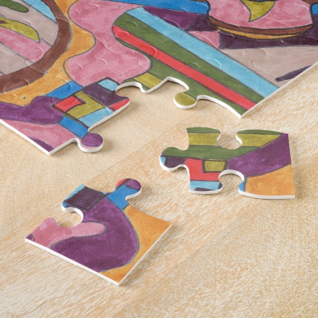 "Jungle Stripes I" Abstract Art Jigsaw Puzzle (Side)
