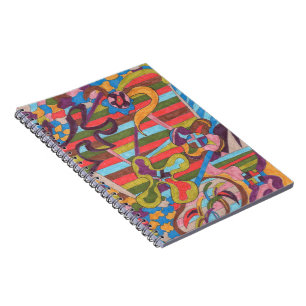 "Jungle Stripes I" Abstract Art Spiral Notebook