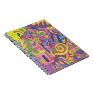 "Jungle Stripes II" Abstract Art Spiral Notebook