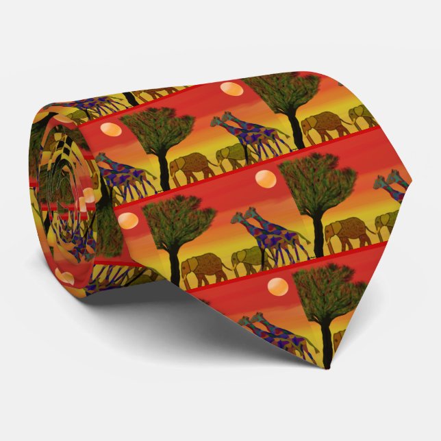 Jungle Sunset Tie (Rolled)