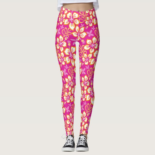 JUNGLE SURF (HOT PINK COMBO) LEGGINGS (Front)