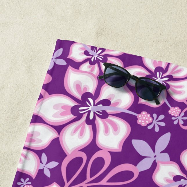 JUNGLE SURF (PURPLE COMBO) BEACH TOWEL (In Situ)