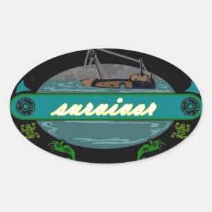 jungle survivor oval sticker