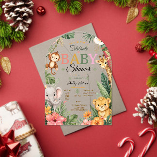 Jungle Theme Baby shower Acrylic Invitations