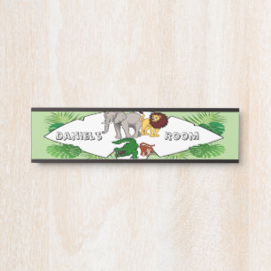 Jungle Theme Children's Bedroom Door Name Plaque Sign