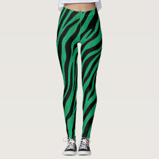 Jungle Theme Green and Black Leggings