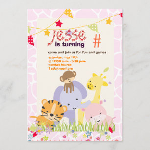 Jungle Theme/Personalised Party/photo Invitation