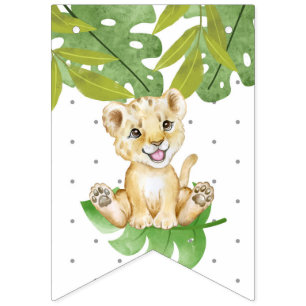 Jungle Themed Happy Birthday Kids Bunting Flags